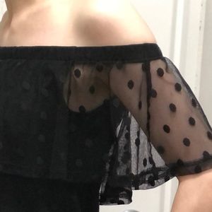 Black Polka Dot Top M